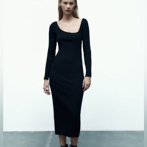 Zara ASYMMETRIC RIB DRESS